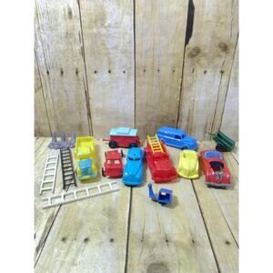 Lot of Vtg Plastic Toy Trucks Cars 50s 60s